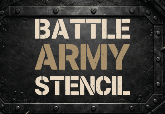 Battle Army Stencil Font