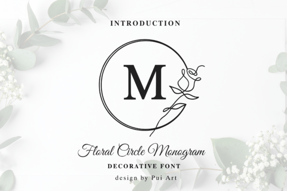 Floral Circle Monogram Font