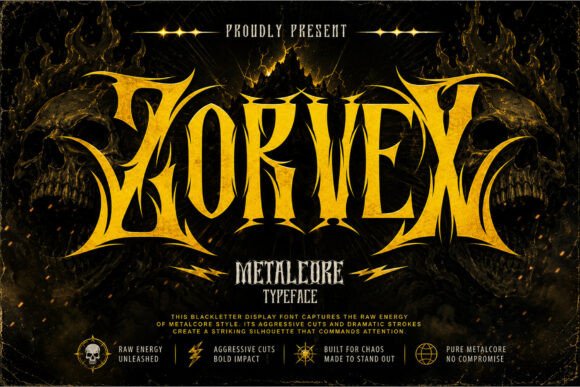 Zorvex Font: Bold Blackletter Design